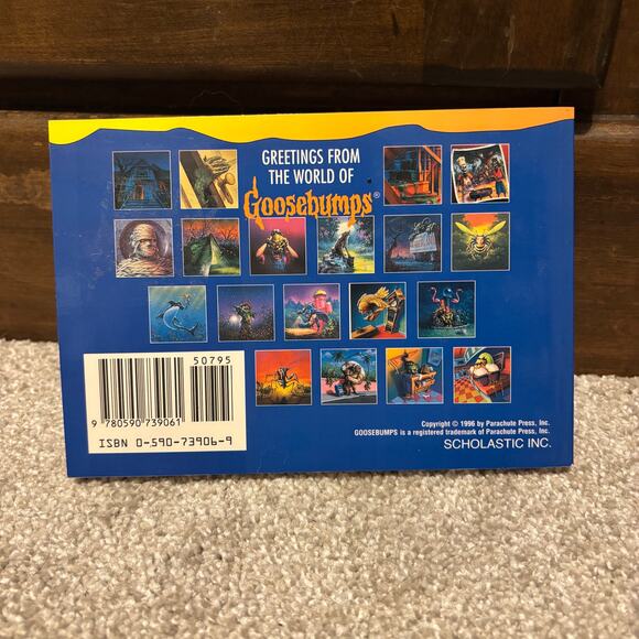 Vintage RL Stine Goosebumps Postcard Book 1996 90's Collectible Spooky Scary - Picture 3 of 4